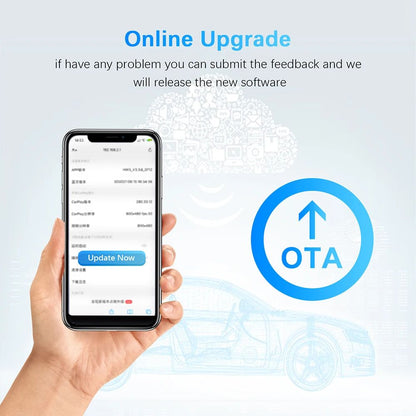 Adaptador Sem Fio Carplay Android Auto para Toyota Mazda Nissan Camry Suzuki Subaru Citroen Audi Mercedes Kia Ford Opel Spotify BT