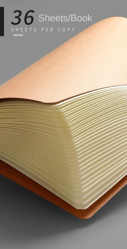 Vintage Kraft Cover A5 Notebook - Blank/Grid/Lined Writing Paper for Diary, Planner, School & Office Supplies