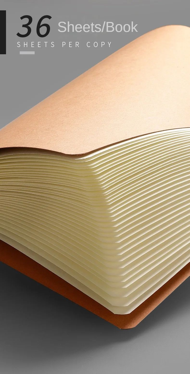 Vintage Kraft Cover A5 Notebook - Blank/Grid/Lined Writing Paper for Diary, Planner, School & Office Supplies