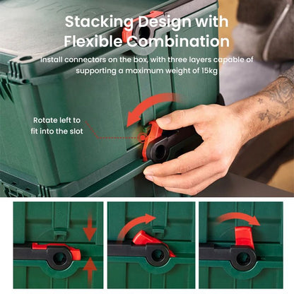 Conjunto de caixas de ferramentas empilháveis Bosch System Box, caixa de ferramentas multifuncional empilhável