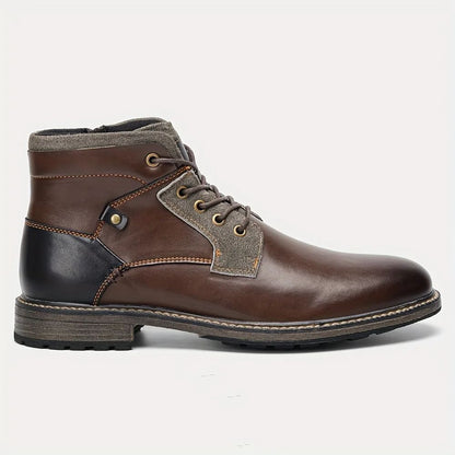 Men's fashionable ankle boots, autumn and winter men's retro short leather boots#KD6502