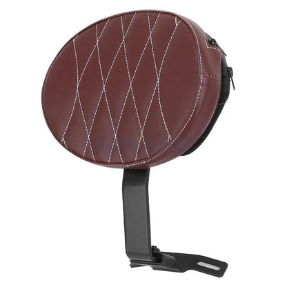 Motorcycle Adjustable Driver Rider Backrest Plug In Sissy Bar Seat Cushion Moto Pad For Harley Fatboy Heritage Softail 2007-2017
