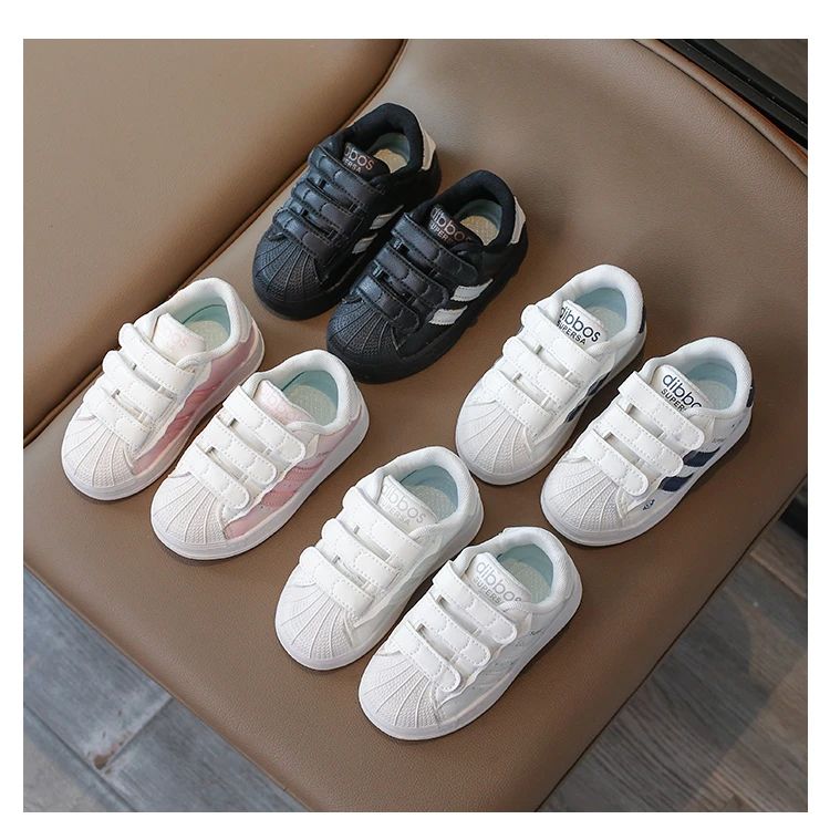 Childrens Baby Sneakers Blue Leather Boys Girls Toddler Shoes Four Seasons Models Pink Versatile Non-slip Small Kid Single Shoes