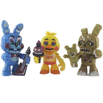 Jogo FNAF Panic Brinquedo da Meia-Noite Urso Foxy Chica Fazbear Bonnie Troca Máscaras Boneco de Ação Anime 1 PÇ Enviada Aleatoriamente