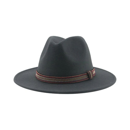 Chapéu Feminino Fedora de Feltro Sólido Casual Chapéu de Inverno Feminino Bonés Masculinos Faixa Panamá Preto Cáqui ????? ??????? Sombrero