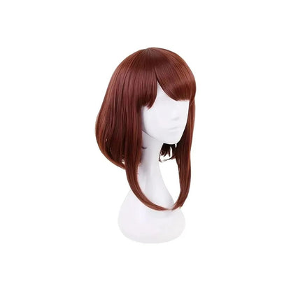 Peruca Curta Castanha Bob Resistente ao Calor para Cosplay da Ochako Uraraka do Anime My Hero Academia