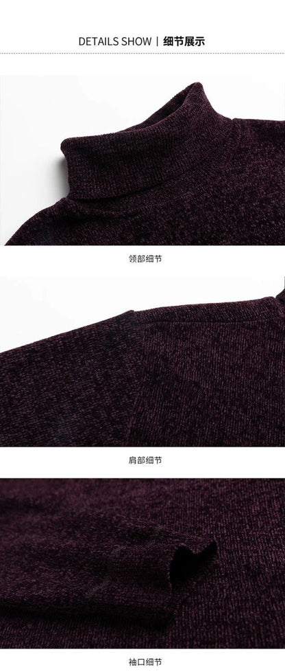 Men Turtleneck Sweater Casual Thick Men's Rollneck Knitted Sweater Warm Mens Jumper Woolen Sweater Male Outwear Knitwear 3XL 4XL