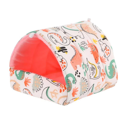 Inverno Bonito Desenho Animado Coelho Esquilo Mini Gaiola Ninho de Porquinho-da-Índia Pequenos Animais Ratos de Estimação Cama Casa de Hamster Quente Macia