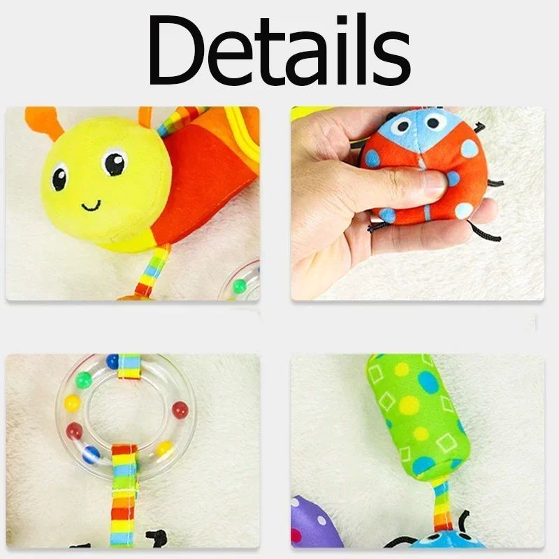 Brinquedos para Bebês de 0, 3, 6, 12 Meses, Brinquedo de Pelúcia com Atividades de Arco-Íris para Pendurar no Carrinho de Bebê, Cadeirinha de Carro, Berço, Viagem, Brinquedos Sensoriais para Bebês