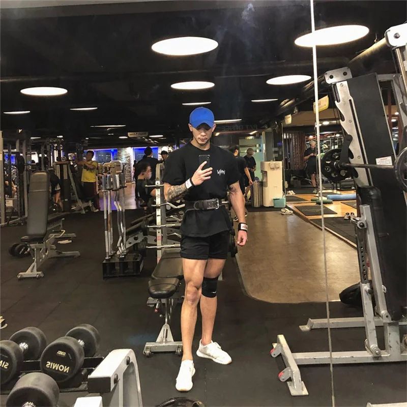 NEW Round Collar  sports T Shirt Oversize Cotton Summer Tee Training running shirt Man Streetwear Half Sleeve men T-shirt