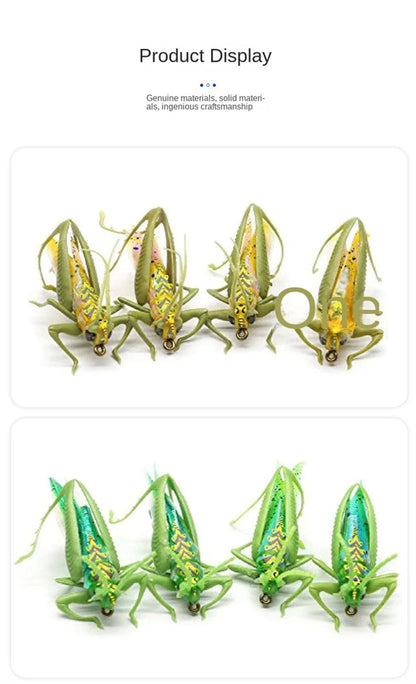 Isca de pesca biônica de inseto gafanhoto artificial isca dura Crankbait Swimbaits artificiais para baixo, carpa, pique, apetrechos de pesca