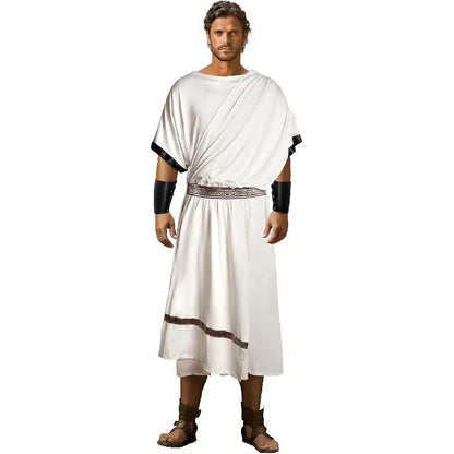 Greek Toga Costume For Men Roman Halloween Dionysus Costume With Wristband Adult Halloween Party King Gladiator Clothing Suit