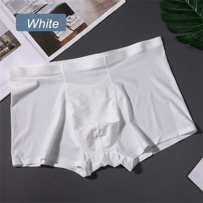 3PCS High Quality Men's Ice Silk Underwear Summer Thin Breathable Seamless Panties Sexy Male Underpants Plus Size
