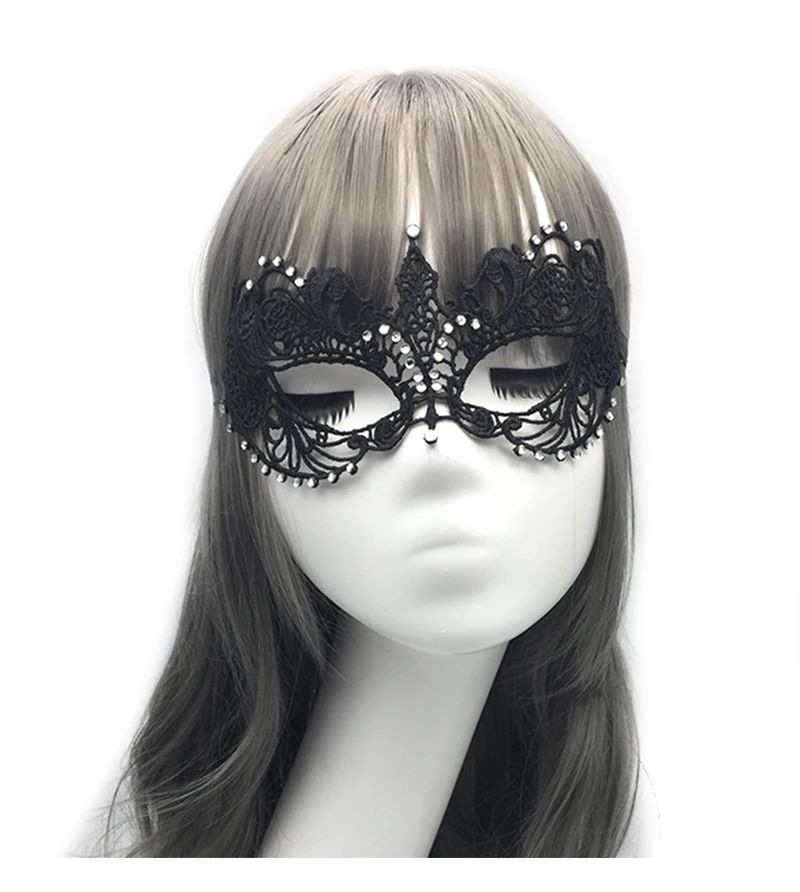 Gold and Silver Lace and Diamond Mask Eye Mask Masquerade Adult Male and Female Party Mask Sensual Women's Half Face
