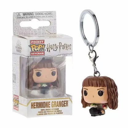 2025 Novo Chaveiro FUNKO Harry com Caixa Ginny Ron Fawkes Hedwig Hermione Pocket Boneco de Ação de Vinil Brinquedos Presentes Decoração
