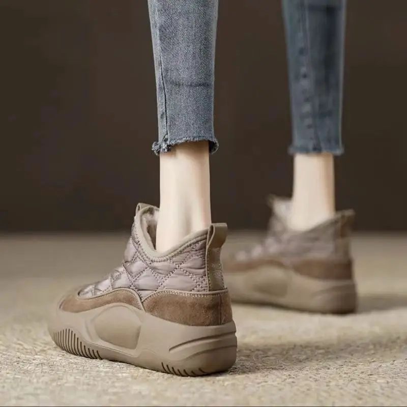 Fur Warm Chelsea Snow Boots Winter Women Casual Shoes  New Short Plush Ankle Boots Flats Sport Short Boots Ladie Botas Mujer