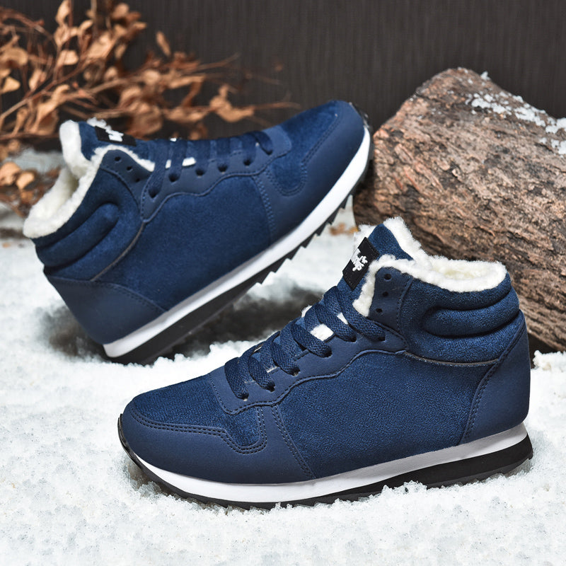 Botas de Inverno Masculinas Casuais Quentes Botas de Tornozelo Sapatos para Homem Tênis Inverno Pelúcia Fur Feminino Calçados Confortáveis Plataforma Botas de Neve