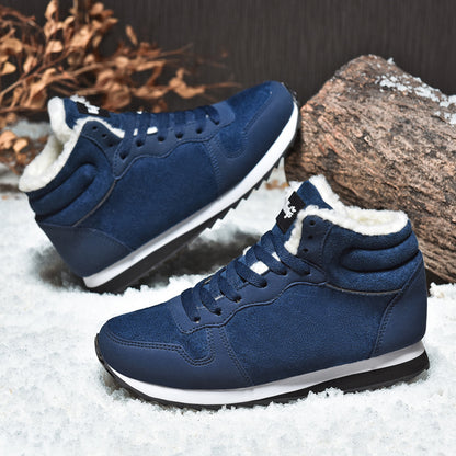 Botas de Inverno Masculinas Casuais Quentes Botas de Tornozelo Sapatos para Homem Tênis Inverno Pelúcia Fur Feminino Calçados Confortáveis Plataforma Botas de Neve