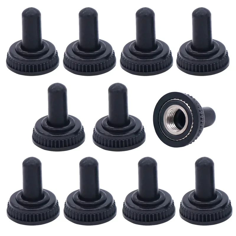 10Pcs Light Blue Miniature Toggle Switch MTS-102/103/202/203 3 Pin 6 Pin Rocker Power Switch ON-OFF-ON / ON-OFF Waterproof Cap