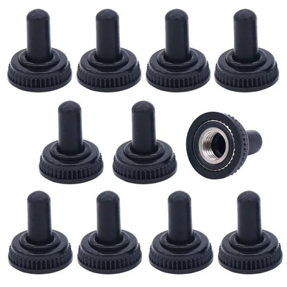 10Pcs Light Blue Miniature Toggle Switch MTS-102/103/202/203 3 Pin 6 Pin Rocker Power Switch ON-OFF-ON / ON-OFF Waterproof Cap