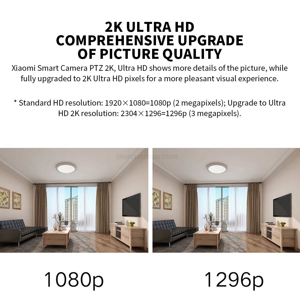 Xiaomi 360° Smart Home Security Camera Mi PTZ 2K Webcam 1296P 3 Megapixel AI Human Detection Night Vision Webcam Chinese Version