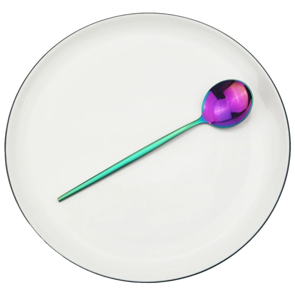 Conjunto de Talheres de Aço Inoxidável Western Dourado com 6 Peças de Colher de Concha, Colher de Jantar, Colher de Sopa, Talheres de Cozinha