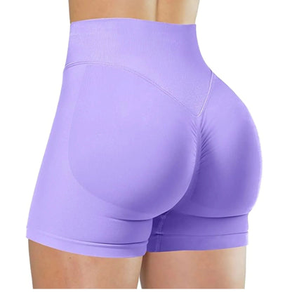 Summer High Waisted Yoga Shorts for Women Fashionable and Sexy Running Fitness Pants Solid Color Yoga Leggings Elastic Tights