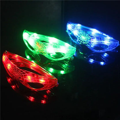 Disney Spiderman Glowing Glasses Marvel Anime Figure LED Flashing Glasses Sunglasses Cartoon Children's Party Toys Boys Gifts