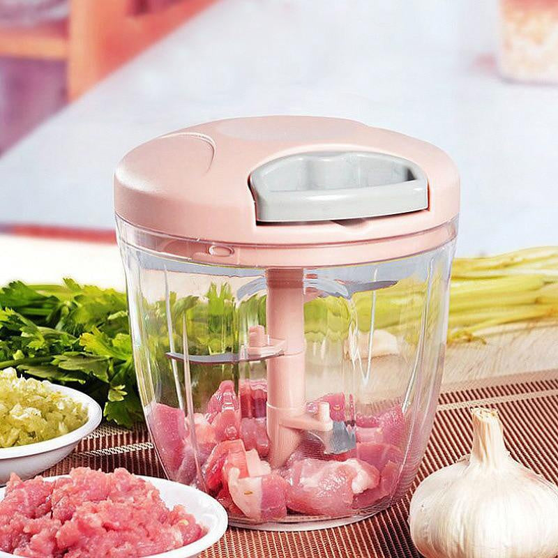 Picador Manual de Carne 500/900ML Triturador de Alho Picador de Vegetais Moedor de Pimenta Cebola Ferramentas de Cozinha