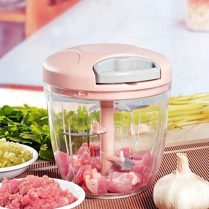 Picador Manual de Carne 500/900ML Triturador de Alho Picador de Vegetais Moedor de Pimenta Cebola Ferramentas de Cozinha