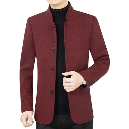 New Men Business Casual Woolen Blazers Jackets Woolen Blends Male Autumn Slim Fit Blazers Coats Mens Clothing