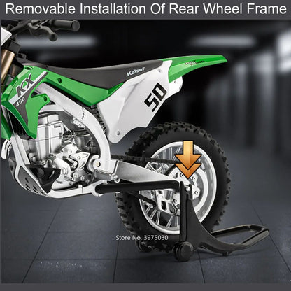 1:12 Kawasaki KX450 Motorcycle Car Toy Model Alloy Diecast Wheel Steering Miniature Mountain Off-road Motorcycles Boys Xmas Gift