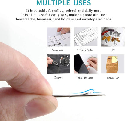 Silver Paper Clips Office Supplies Paperclips Large File Bookmark Stainless Steel Paper Clip Organizer School Office Stationery