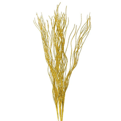 1-10pcs Gold Christmas Decorative Flash Artificial Berry Stem Decor for Christmas Tree DIY Wreath Fireplace Holiday Crafts Gifts