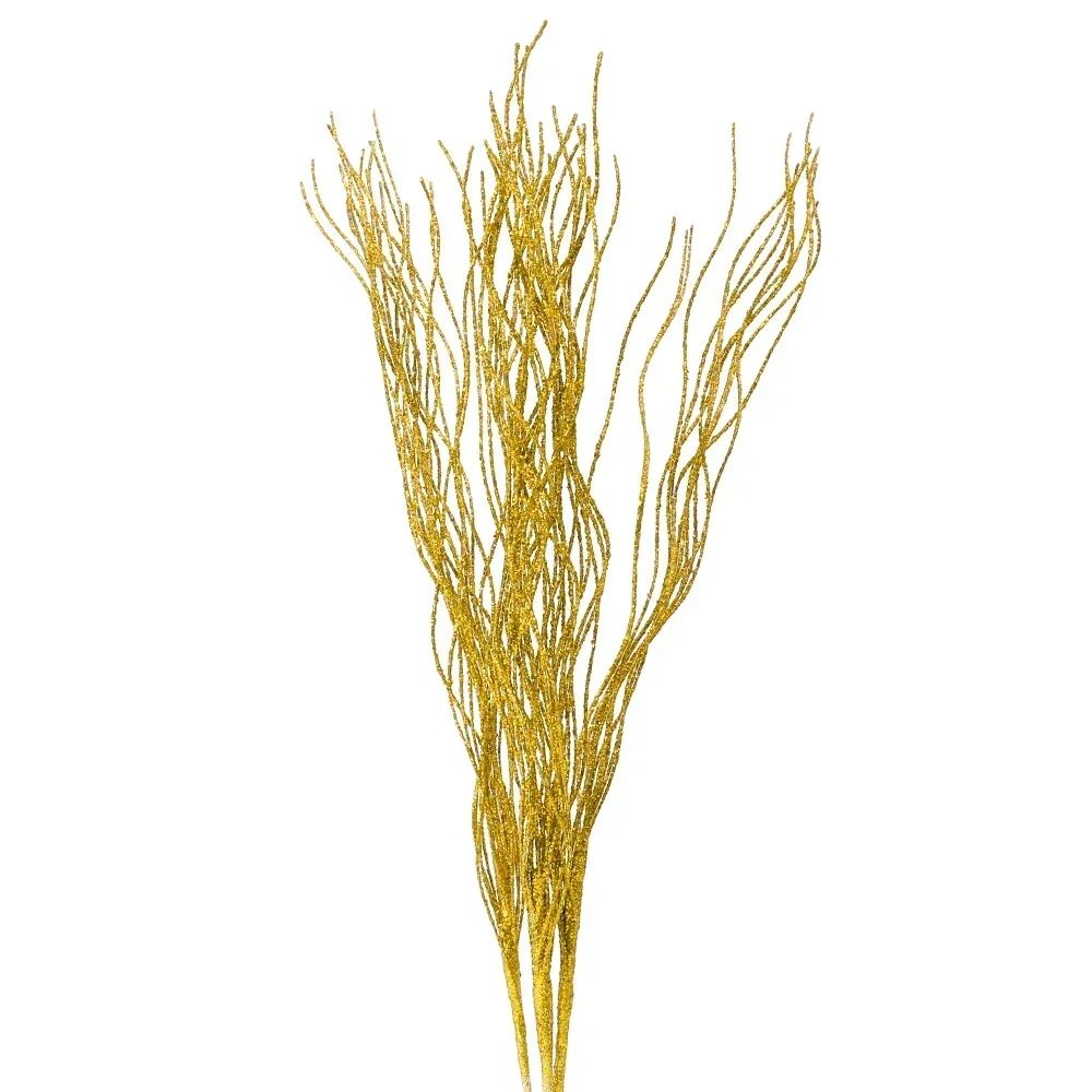 1-10pcs Gold Christmas Decorative Flash Artificial Berry Stem Decor for Christmas Tree DIY Wreath Fireplace Holiday Crafts Gifts