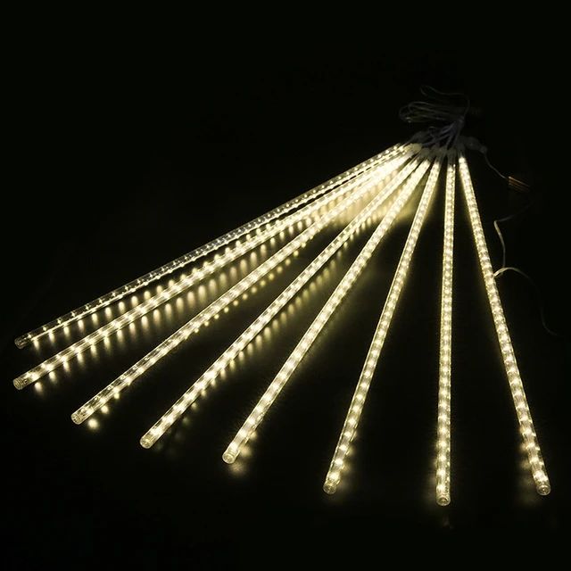 30/50CM LED Meteor Shower Rain Lights Waterproof Falling Raindrop Fairy String Light for Christmas Holiday Party Patio Decor