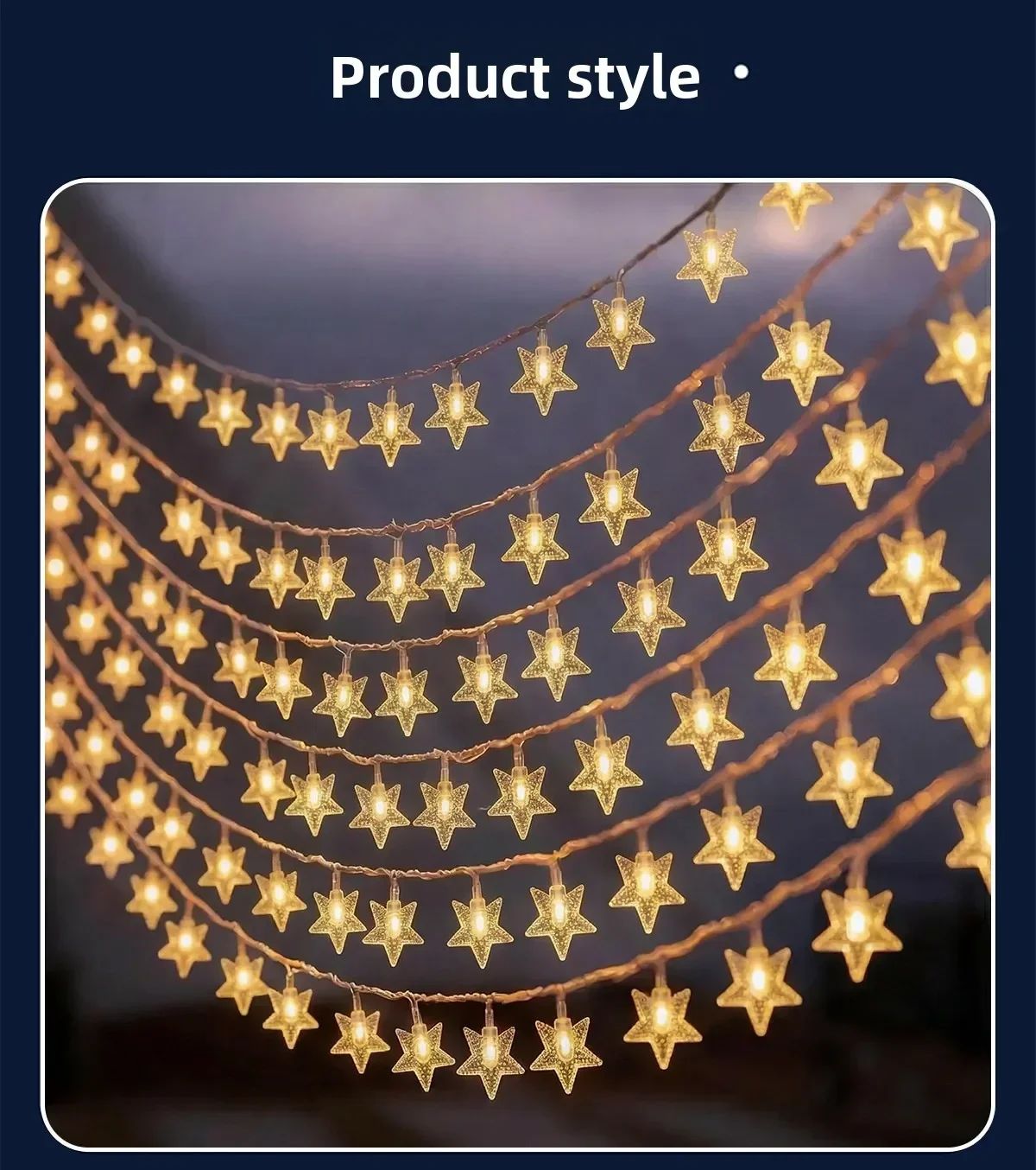 LED String Lights Outdoor Star Chain Lights Garland Lights Bulb Fairy Lights Party Home Wedding Garden Christmas Decor