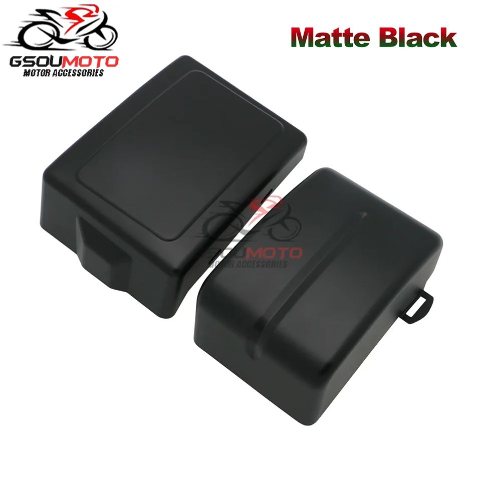 Motorcycle Black Battery Side Fairing Frame Covers Cap For Harley Dyna Street Fat Bob Super Glide Wide Glide Switchback FLD FXD