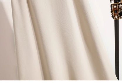 A-Line Mini Skirt High Waist Mid Length Skirts Women's Slimming Black Autumn Elastic Waist Design Solid Color Versatile Skirt