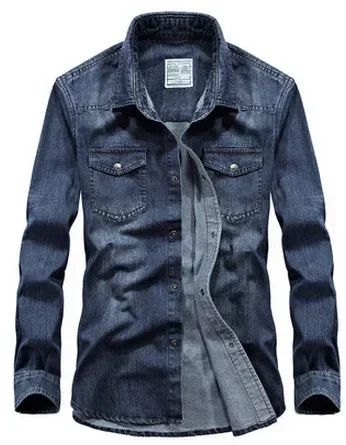 2024 Spring Men's Denim Jeans Shirts Long Sleeve 100% Cotton Single-Breasted Shirts Handsome Hombre Casual Jean Shirt Tops Men