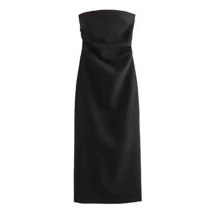 ASDS 2024 off shoulder black white long dress women bodycon beige midi dress wom