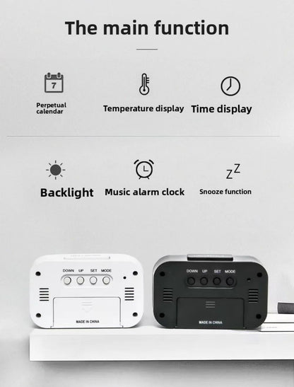 Digital Led Clock Household Bedside Battery Powered Multi-function Alarm Clock Desk Things for the Room Table Clocks Home Decor