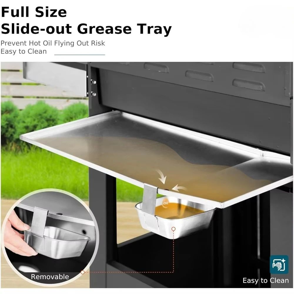 6-Burner Propane Gas Grill, Stainless Steel BBQ Grill with Side Burner and Porcelain-Enameled Cast Iron Grates