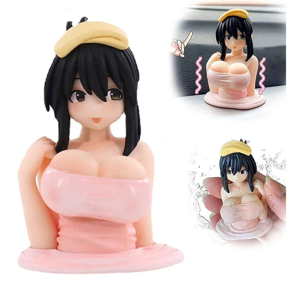 1/2 unidades Suporte de Celular para Carro Biquíni Menina Praia Desenho Anime Bonito Kanako Peito Balançando Ornamentos Decoração Painel Carro Interior