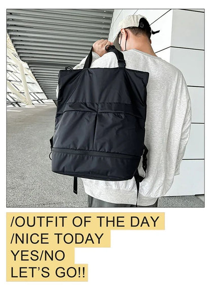 Mochila Unissex de Grande Capacidade Masculina e Feminina Mochilas de Nylon Impermeáveis Esportivas Modernas Mochilas Escolares Portáteis de Lazer Viagem