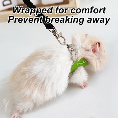 4 peças/conjunto de coleira + guia Sugar Quoll à prova de fugas ajustável para animais de estimação pequenos, hamsters, sugar gliders, esquilos