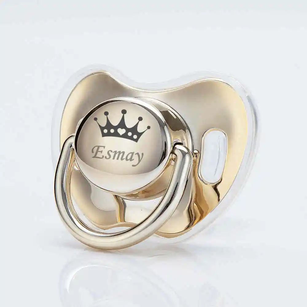 MIYOCAR personalized any name Metallic color pacifier dummy BPA free unique gift for new born baby shower
