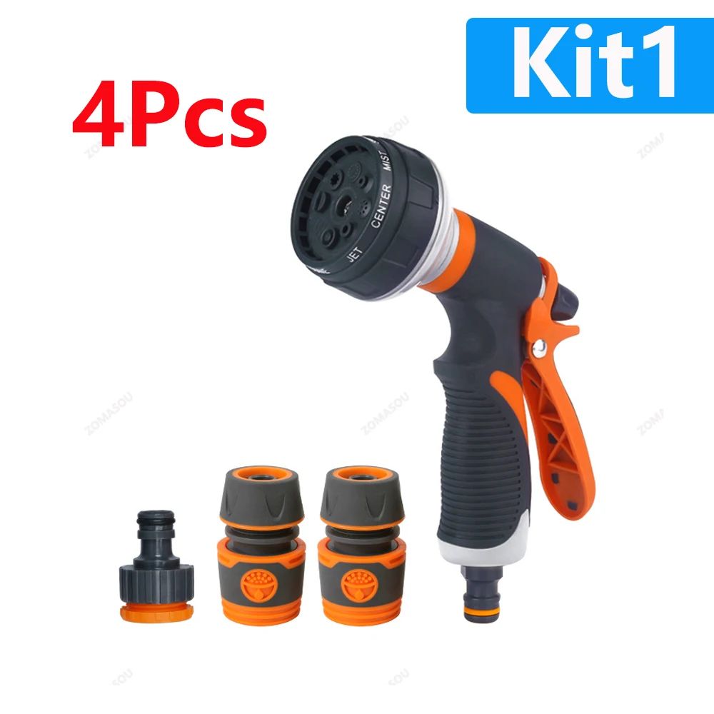 1-5 Unidades Pistola de Rega para Jardim 8 Modos Pulverizador de Alta Pressão Bico de Irrigação Ajustável para Plantas Gramado Quintal Aspersor de Rega