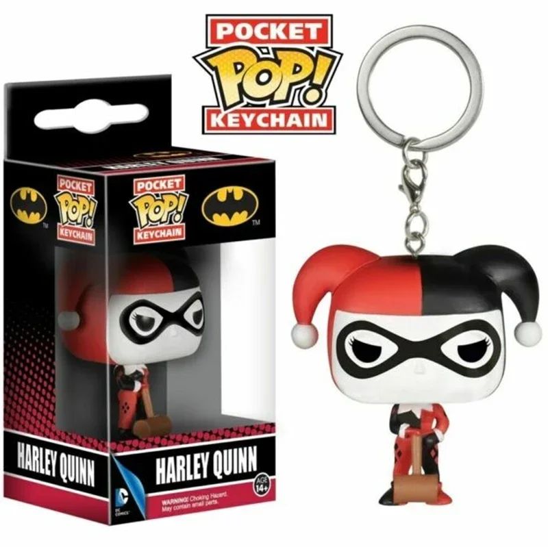 FUNKO POP Filmes Esquadrão Suicida O Coringa Arlequina Rei Tubarão Chaveiro Brinquedo Boneco de Ação Coleção de Brinquedos para Crianças com Caixa