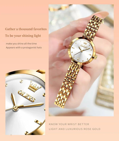 OLEVS 9992 Luxury Women's Watches Elegant Luxury Gold Watch for Women Quartz Waterproof Wristwatches Ladies Relojes Para Mujer